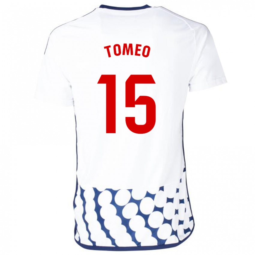 Niño Camiseta Pablo Tomeo #15 Blanco 2ª Equipación 2023/24 La Camisa Chile