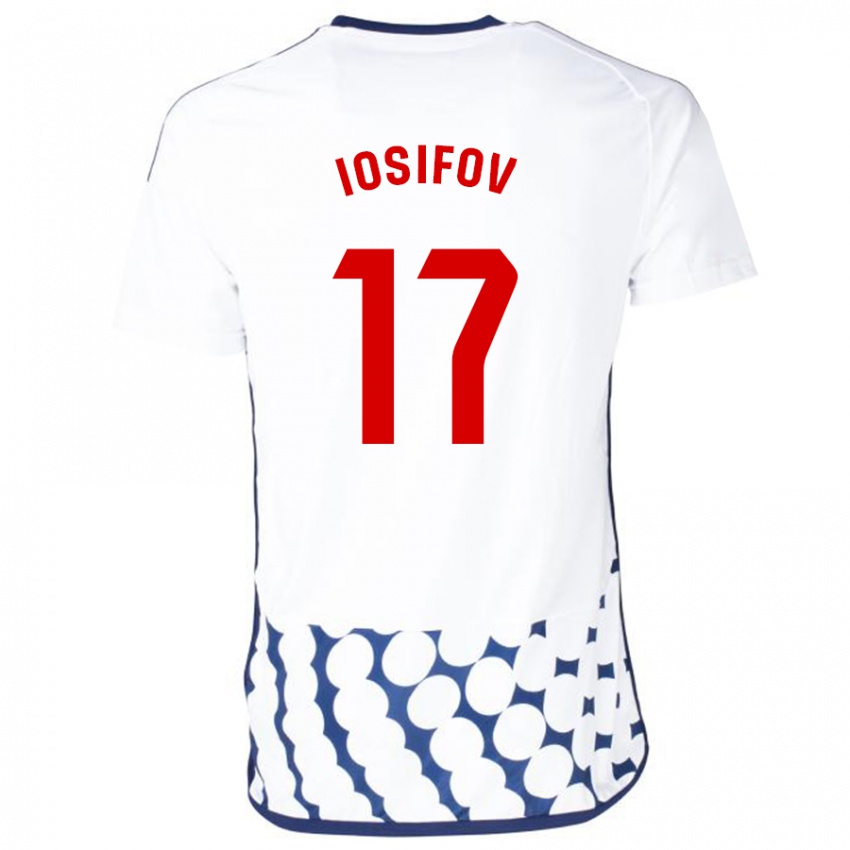 Niño Camiseta Nikita Iosifov #17 Blanco 2ª Equipación 2023/24 La Camisa Chile