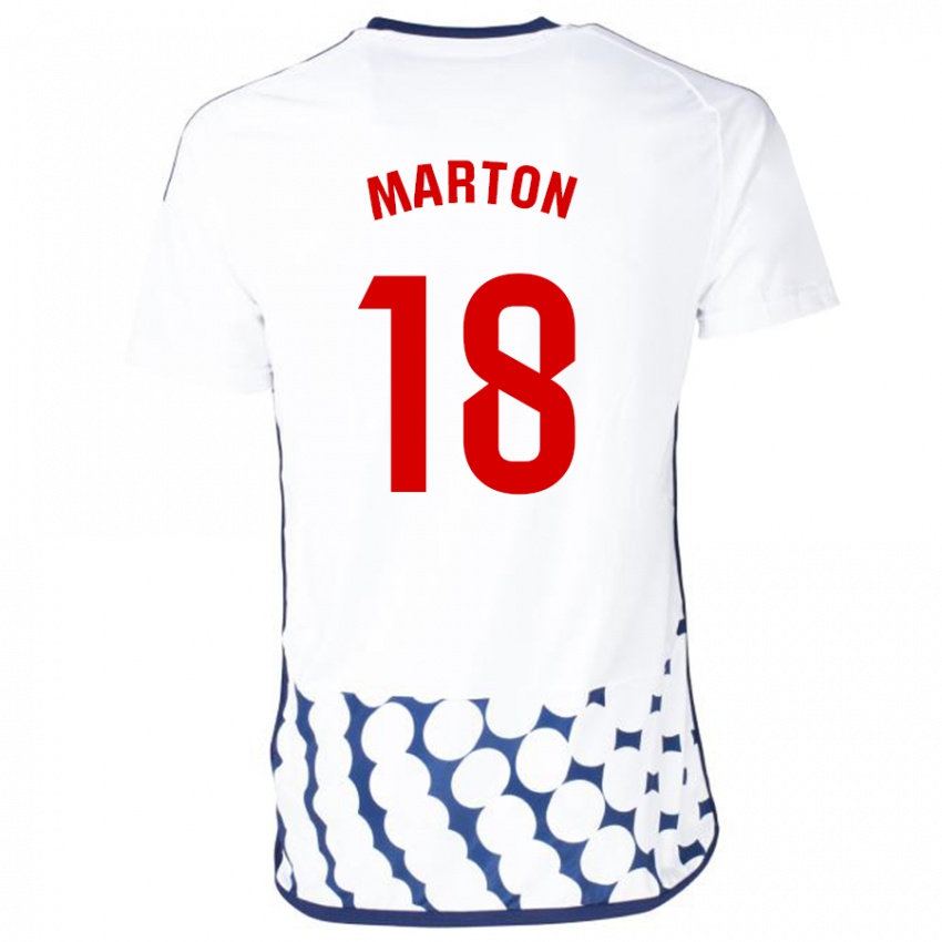 Niño Camiseta Javier Martón #18 Blanco 2ª Equipación 2023/24 La Camisa Chile