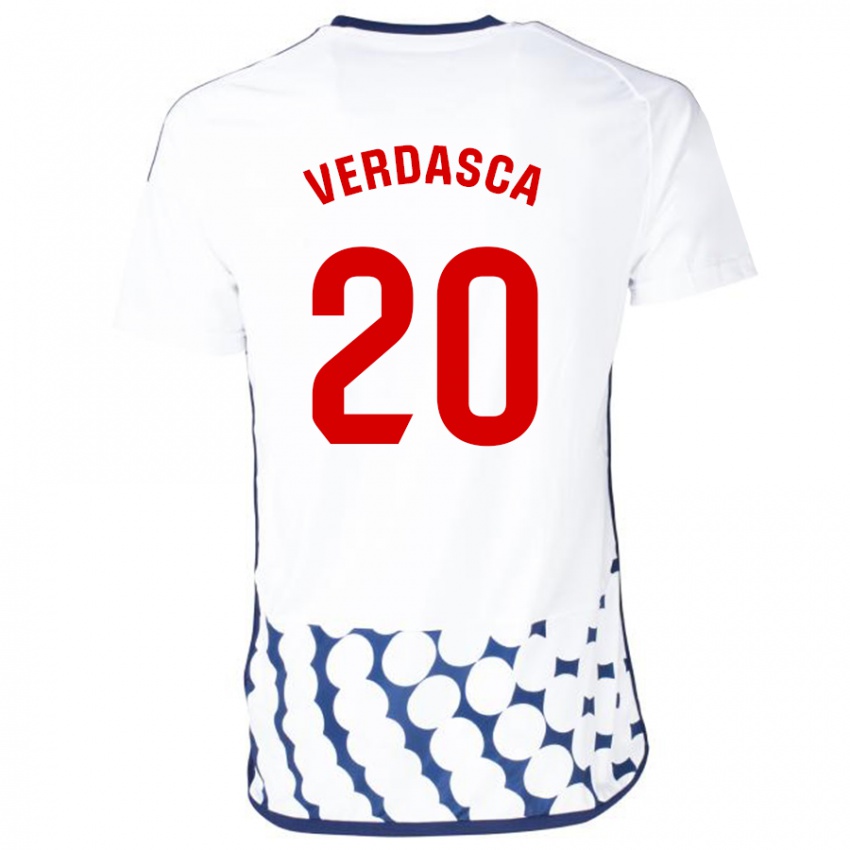 Niño Camiseta Diogo Verdasca #20 Blanco 2ª Equipación 2023/24 La Camisa Chile