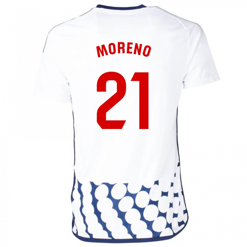 Niño Camiseta Diego Moreno #21 Blanco 2ª Equipación 2023/24 La Camisa Chile