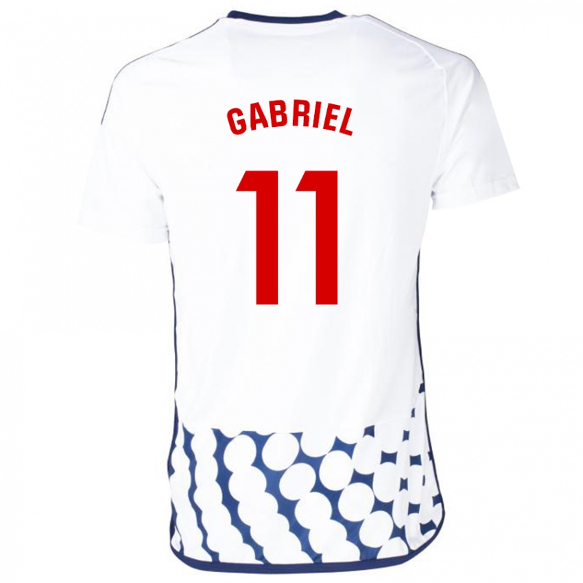 Niño Camiseta Sergio Gabriel #11 Blanco 2ª Equipación 2023/24 La Camisa Chile