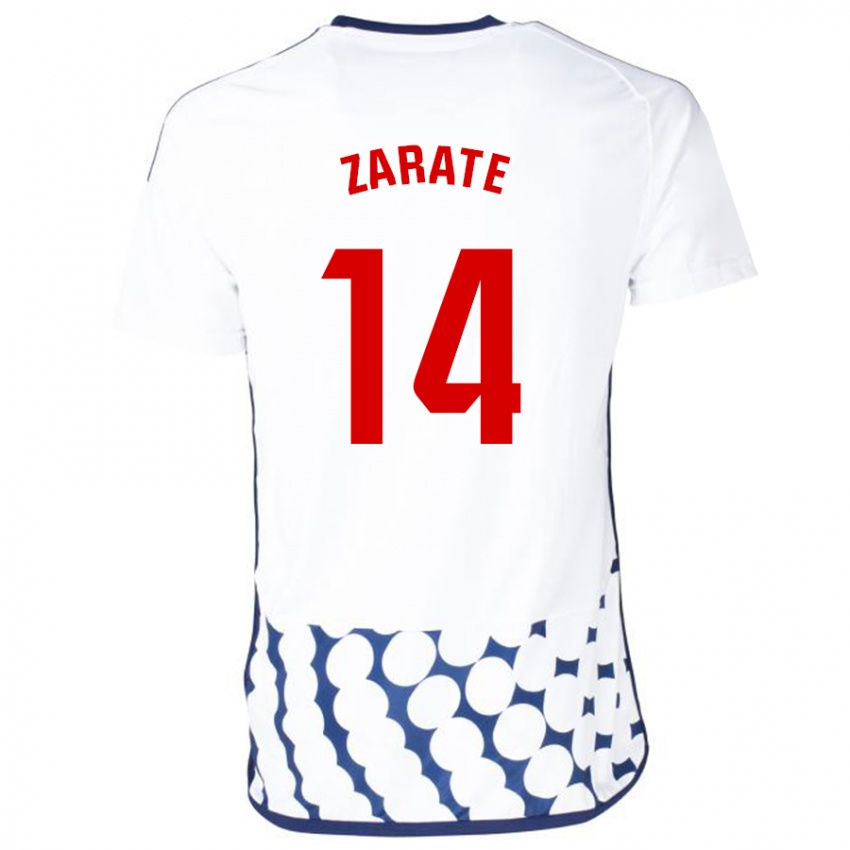 Niño Camiseta Hugo Zárate #14 Blanco 2ª Equipación 2023/24 La Camisa Chile