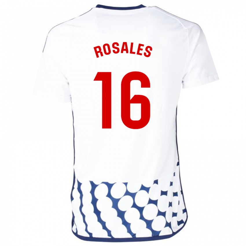 Niño Camiseta Diego Rosales #16 Blanco 2ª Equipación 2023/24 La Camisa Chile