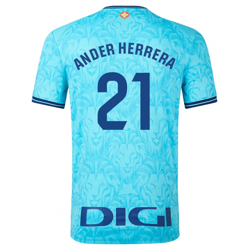 Niño Camiseta Ander Herrera #21 Cielo Azul 2ª Equipación 2023/24 La Camisa Chile