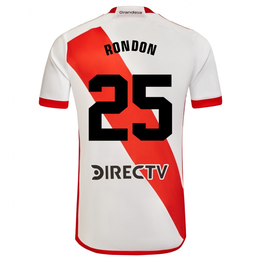 Hombre Camiseta Salomon Rondon #25 Blanco Rojo 1ª Equipación 2023/24 La Camisa Chile