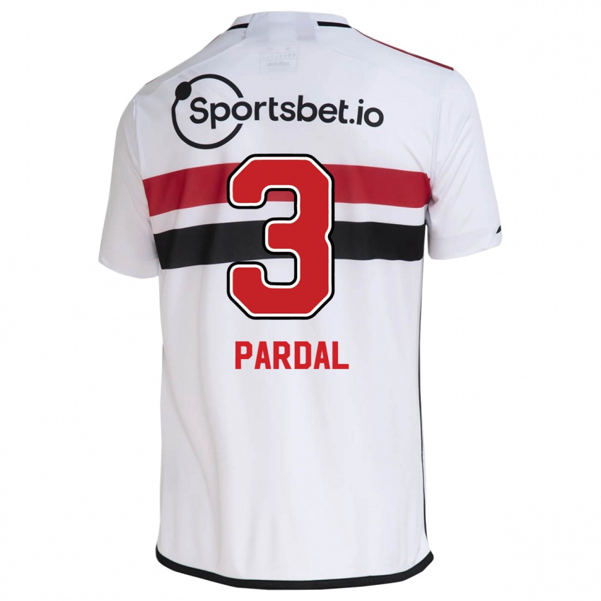 Hombre Camiseta Pardal #3 Blanco 1ª Equipación 2023/24 La Camisa Chile