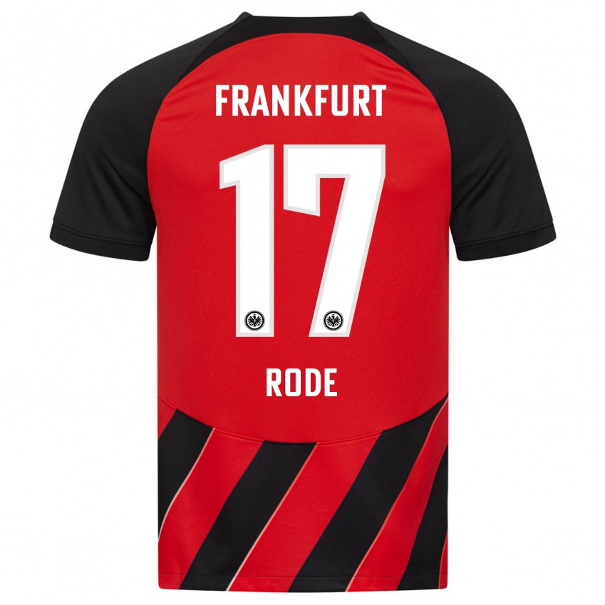 Hombre Camiseta Sebastian Rode #17 Negro Rojo 1ª Equipación 2023/24 La Camisa Chile