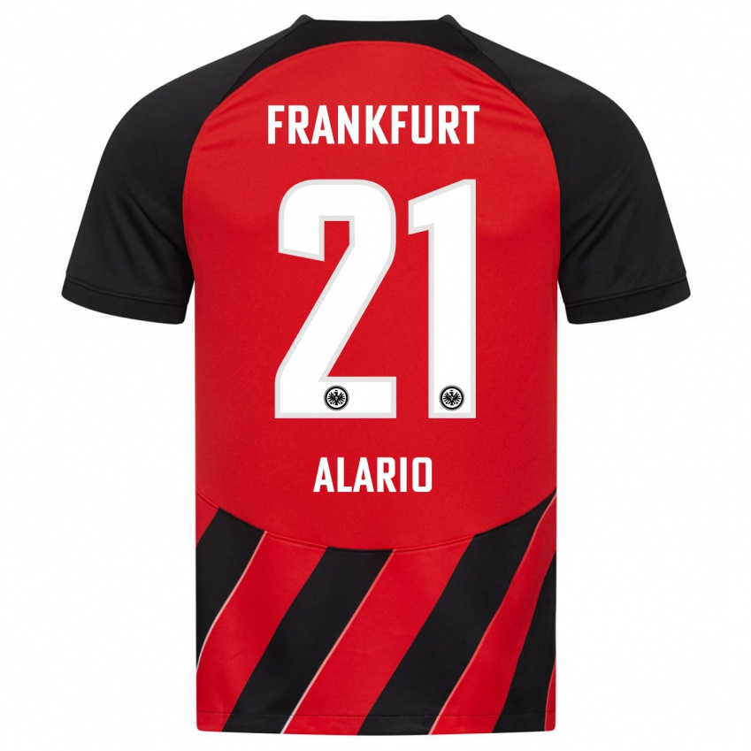 Hombre Camiseta Lucas Alario #21 Negro Rojo 1ª Equipación 2023/24 La Camisa Chile