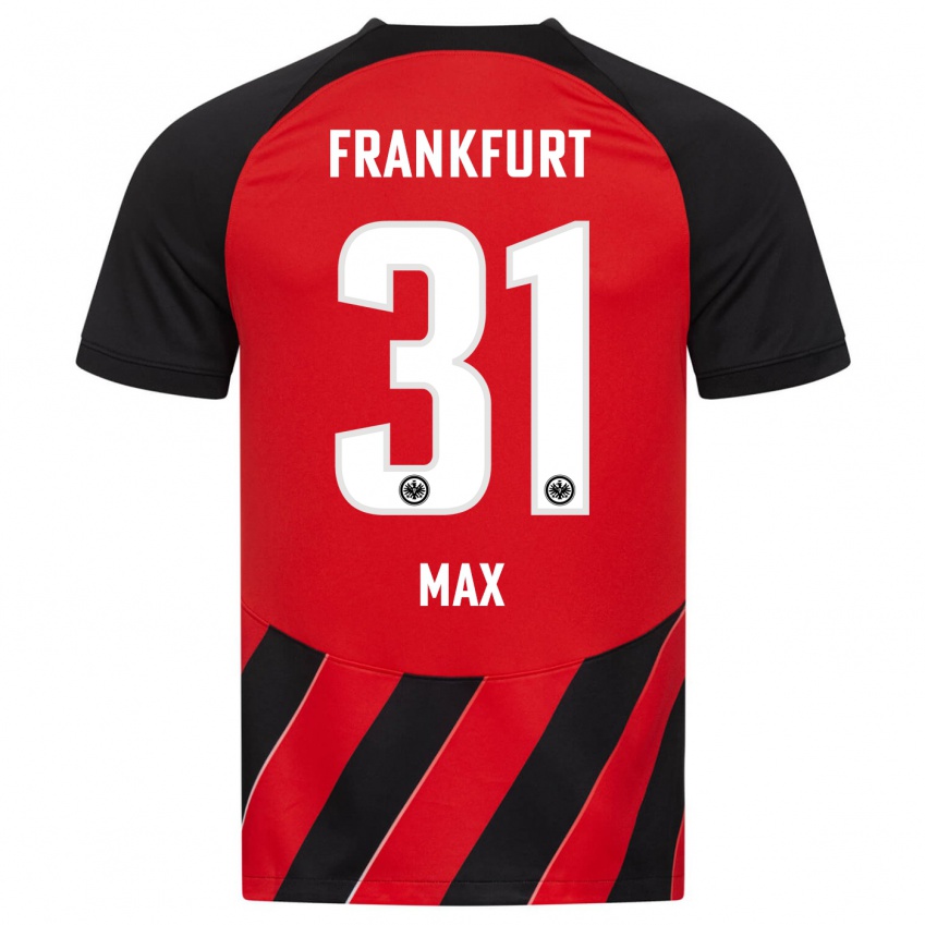 Hombre Camiseta Philipp Max #31 Negro Rojo 1ª Equipación 2023/24 La Camisa Chile