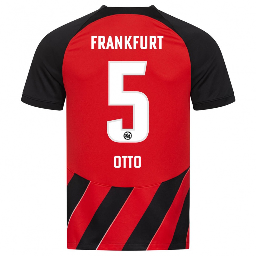 Hombre Camiseta Fynn Otto #5 Negro Rojo 1ª Equipación 2023/24 La Camisa Chile