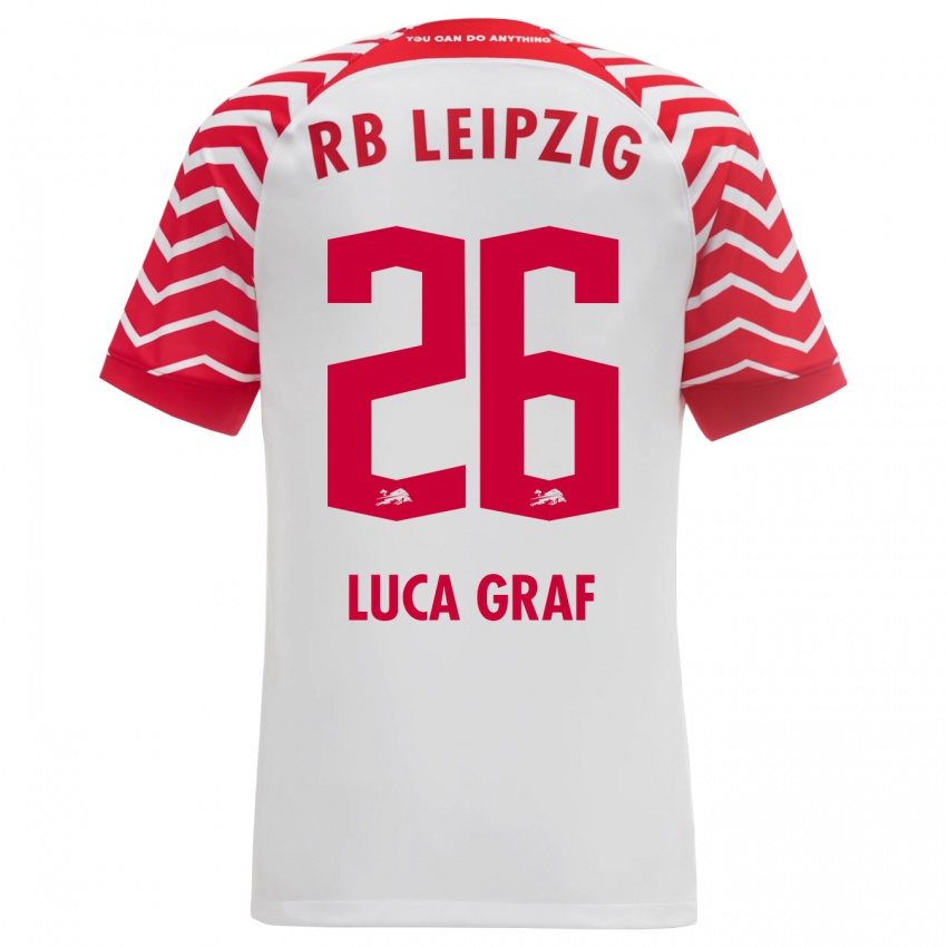 Hombre Camiseta Luca Marie Graf #26 Blanco 1ª Equipación 2023/24 La Camisa Chile