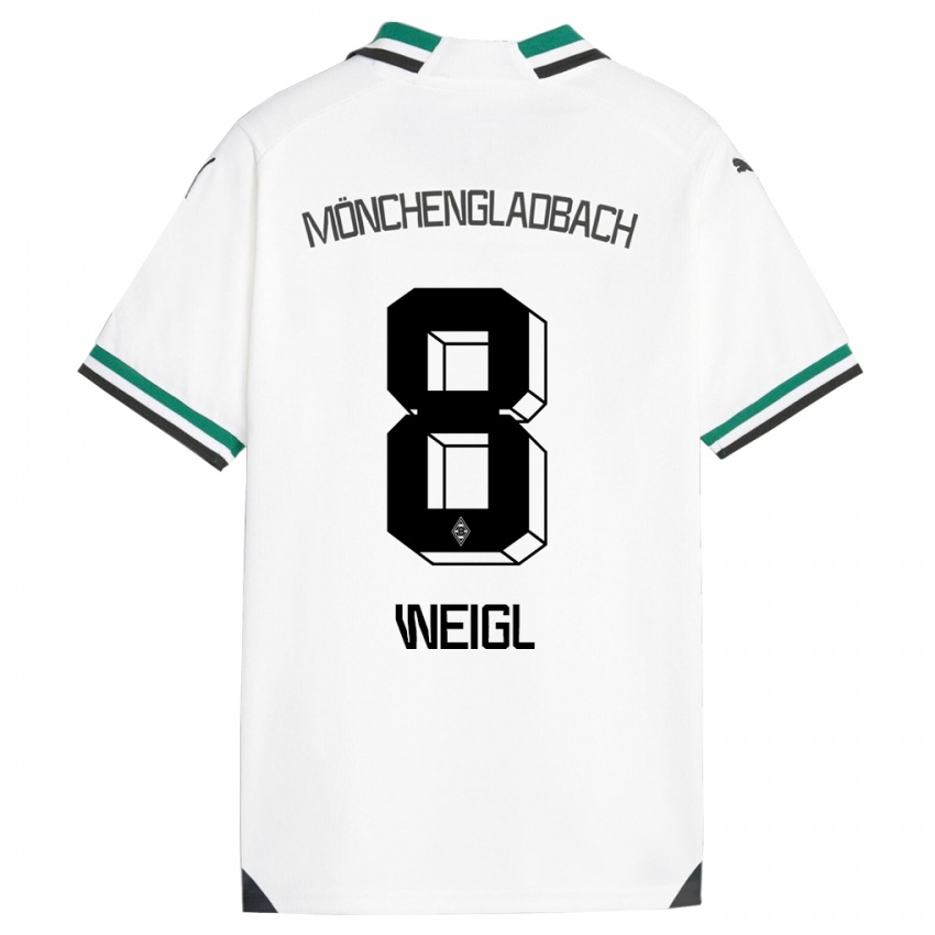 Hombre Camiseta Julian Weigl #8 Blanco Verde 1ª Equipación 2023/24 La Camisa Chile