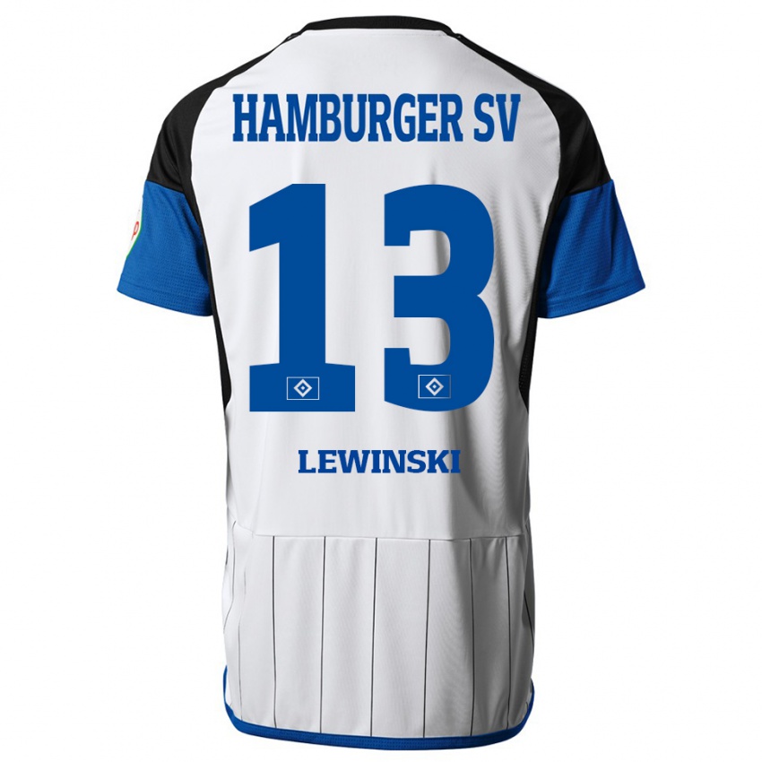 Hombre Camiseta Fyn-Luca Lewinski #13 Blanco 1ª Equipación 2023/24 La Camisa Chile