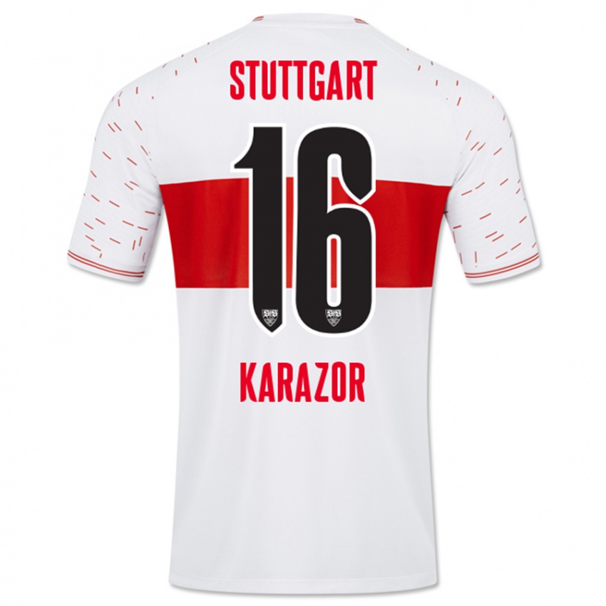 Hombre Camiseta Atakan Karazor #16 Blanco 1ª Equipación 2023/24 La Camisa Chile