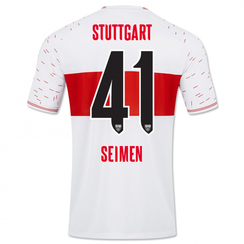 Hombre Camiseta Dennis Seimen #41 Blanco 1ª Equipación 2023/24 La Camisa Chile