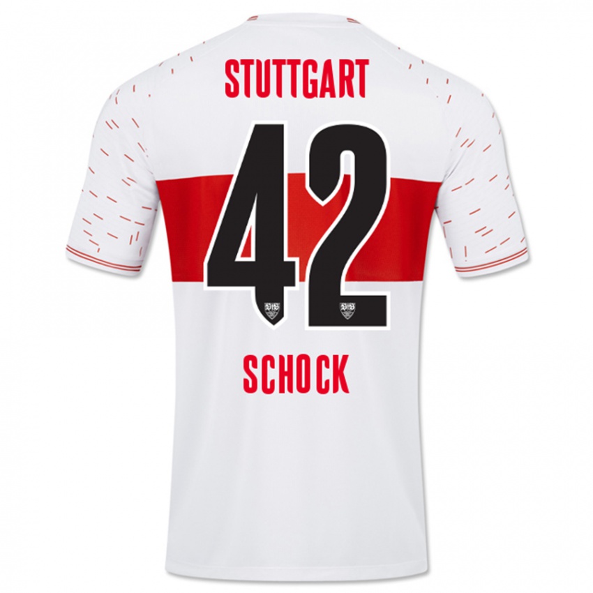 Hombre Camiseta Florian Schock #42 Blanco 1ª Equipación 2023/24 La Camisa Chile