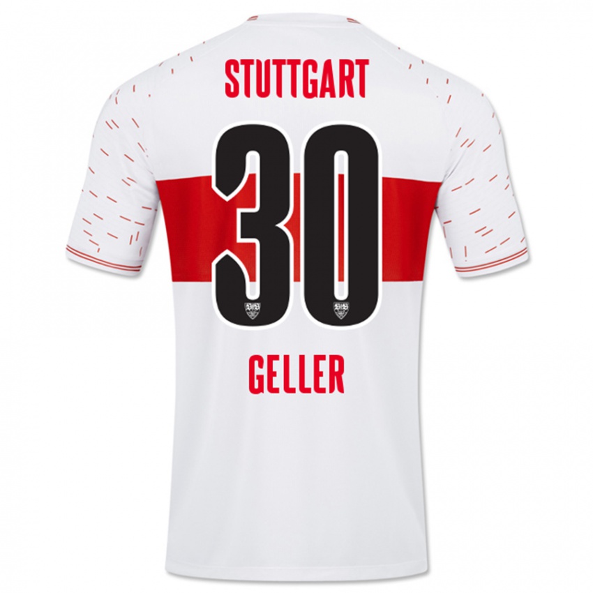 Hombre Camiseta Robert Geller #30 Blanco 1ª Equipación 2023/24 La Camisa Chile