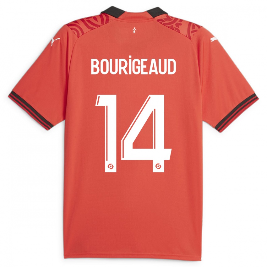 Hombre Camiseta Benjamin Bourigeaud #14 Rojo 1ª Equipación 2023/24 La Camisa Chile
