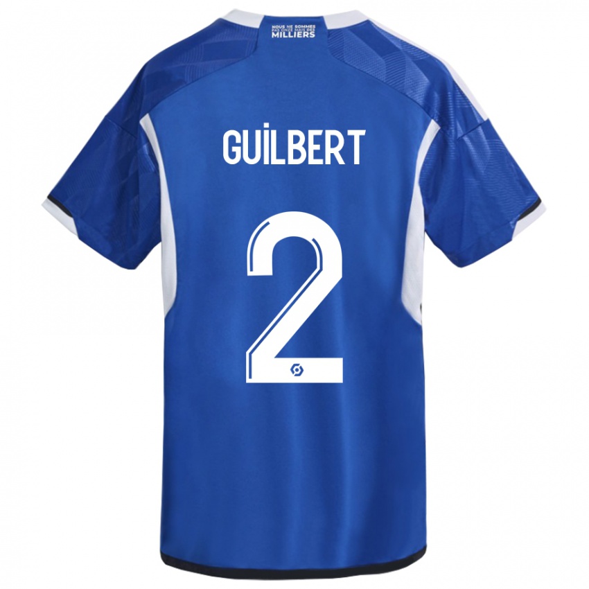 Hombre Camiseta Frederic Guilbert #2 Azul 1ª Equipación 2023/24 La Camisa Chile
