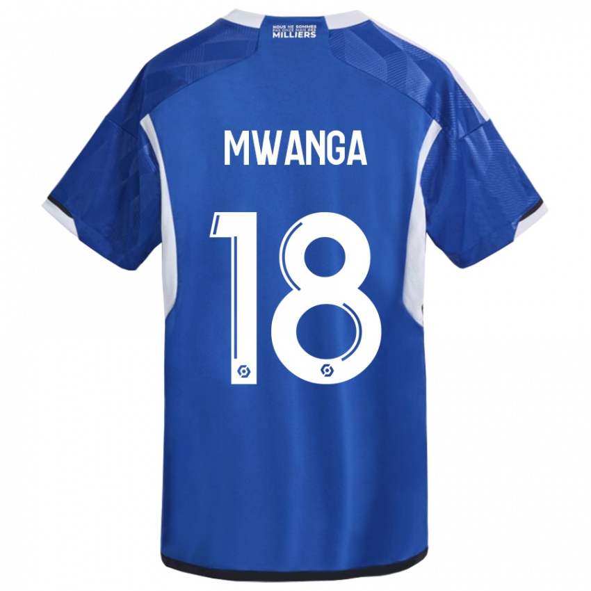 Hombre Camiseta Junior Mwanga #18 Azul 1ª Equipación 2023/24 La Camisa Chile