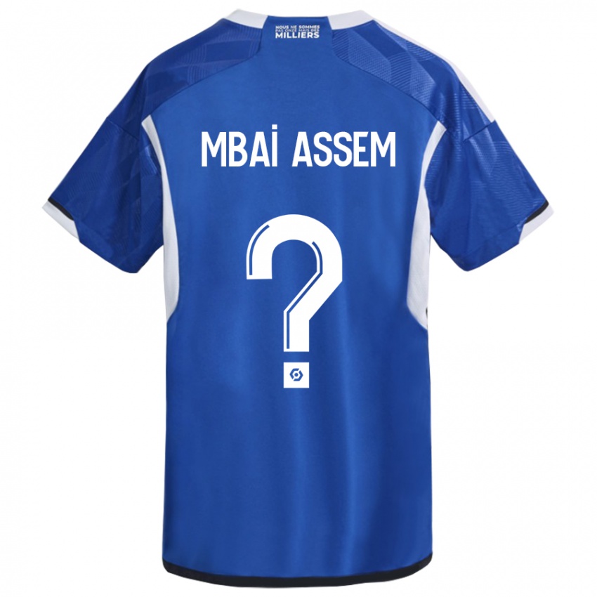 Hombre Camiseta Chris Mbaï-Assem #0 Azul 1ª Equipación 2023/24 La Camisa Chile