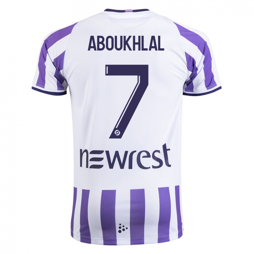 Hombre Camiseta Zakaria Aboukhlal #7 Blanco 1ª Equipación 2023/24 La Camisa Chile