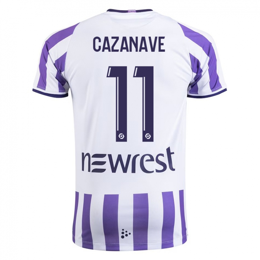 Hombre Camiseta Julie Cazanave #11 Blanco 1ª Equipación 2023/24 La Camisa Chile