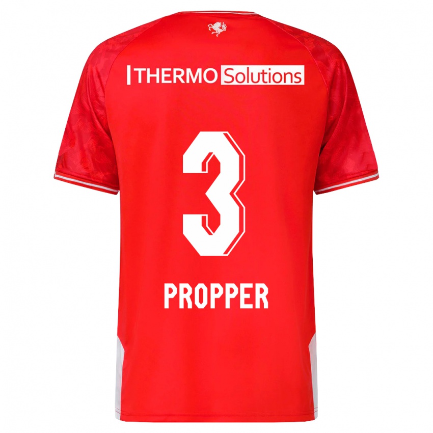 Hombre Camiseta Robin Pröpper #3 Rojo 1ª Equipación 2023/24 La Camisa Chile