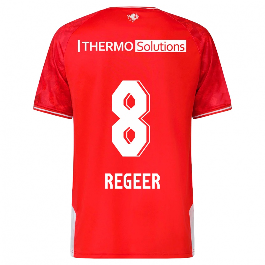Hombre Camiseta Youri Regeer #8 Rojo 1ª Equipación 2023/24 La Camisa Chile
