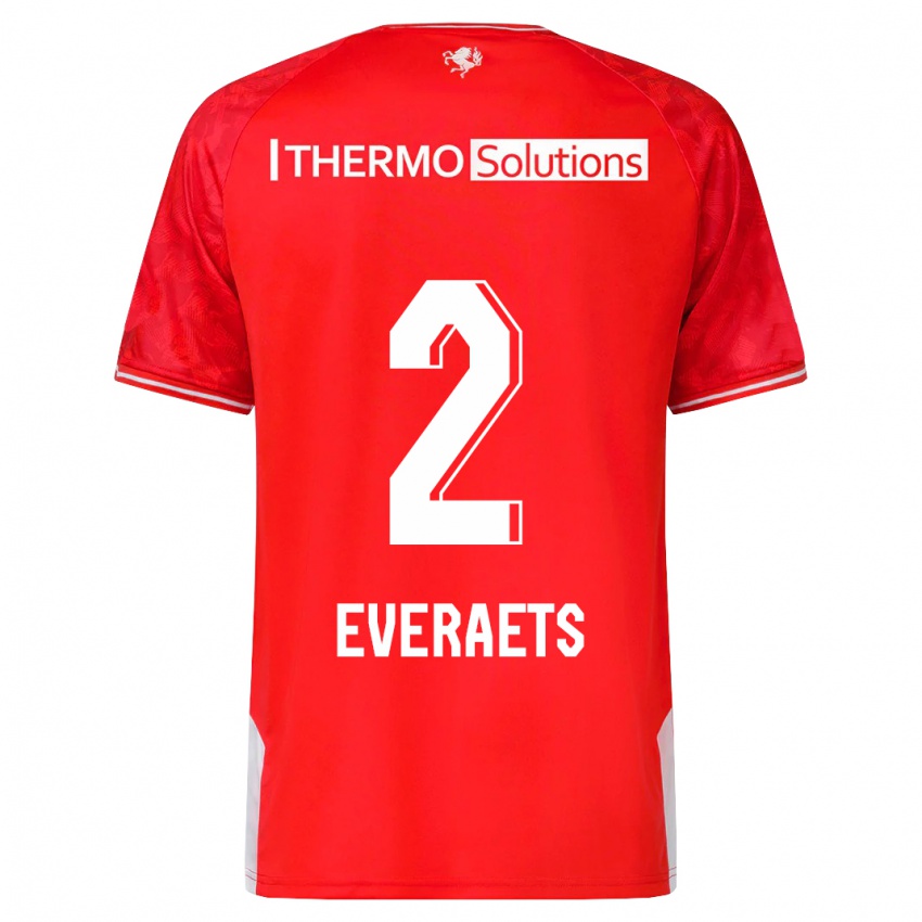 Hombre Camiseta Kim Everaets #2 Rojo 1ª Equipación 2023/24 La Camisa Chile