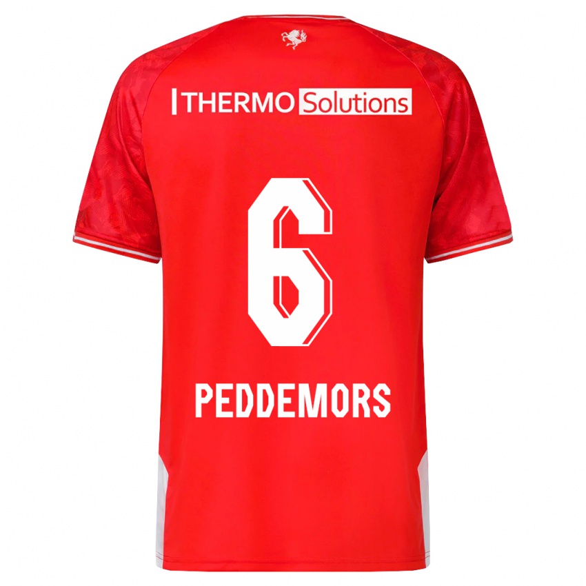 Hombre Camiseta Ella Peddemors #6 Rojo 1ª Equipación 2023/24 La Camisa Chile