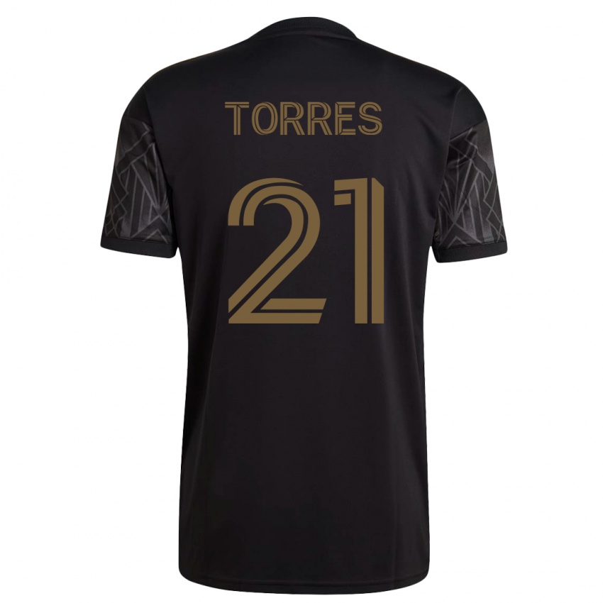 Hombre Camiseta Christian Torres #21 Negro 1ª Equipación 2023/24 La Camisa Chile