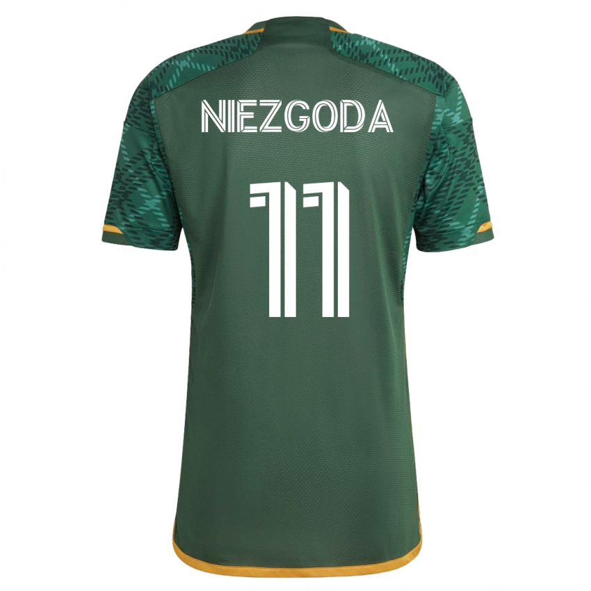 Hombre Camiseta Jaroslaw Niezgoda #11 Verde 1ª Equipación 2023/24 La Camisa Chile