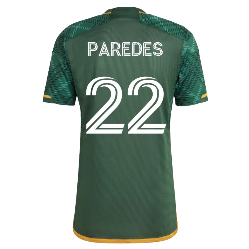 Hombre Camiseta Cristhian Paredes #22 Verde 1ª Equipación 2023/24 La Camisa Chile