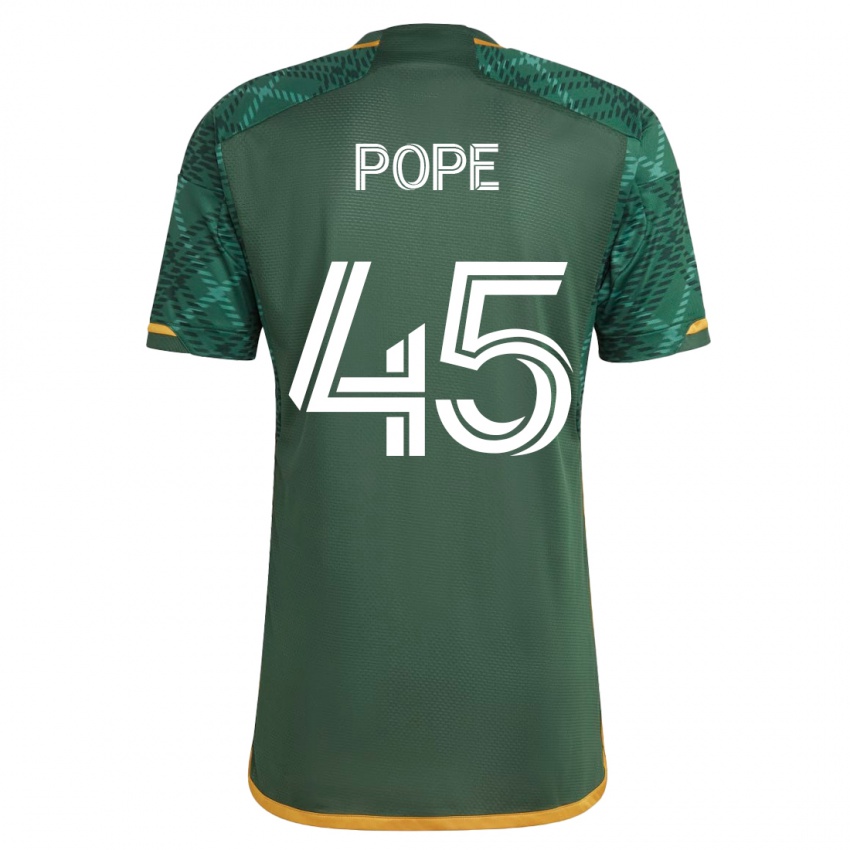 Hombre Camiseta Blake Pope #45 Verde 1ª Equipación 2023/24 La Camisa Chile