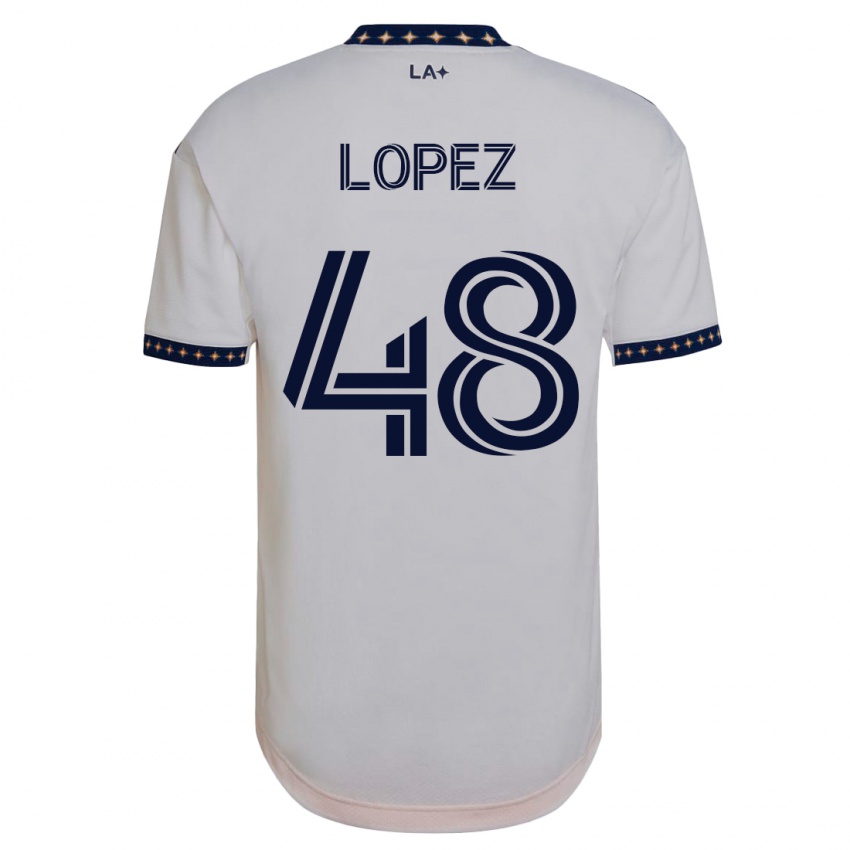 Hombre Camiseta Diego López #48 Blanco 1ª Equipación 2023/24 La Camisa Chile