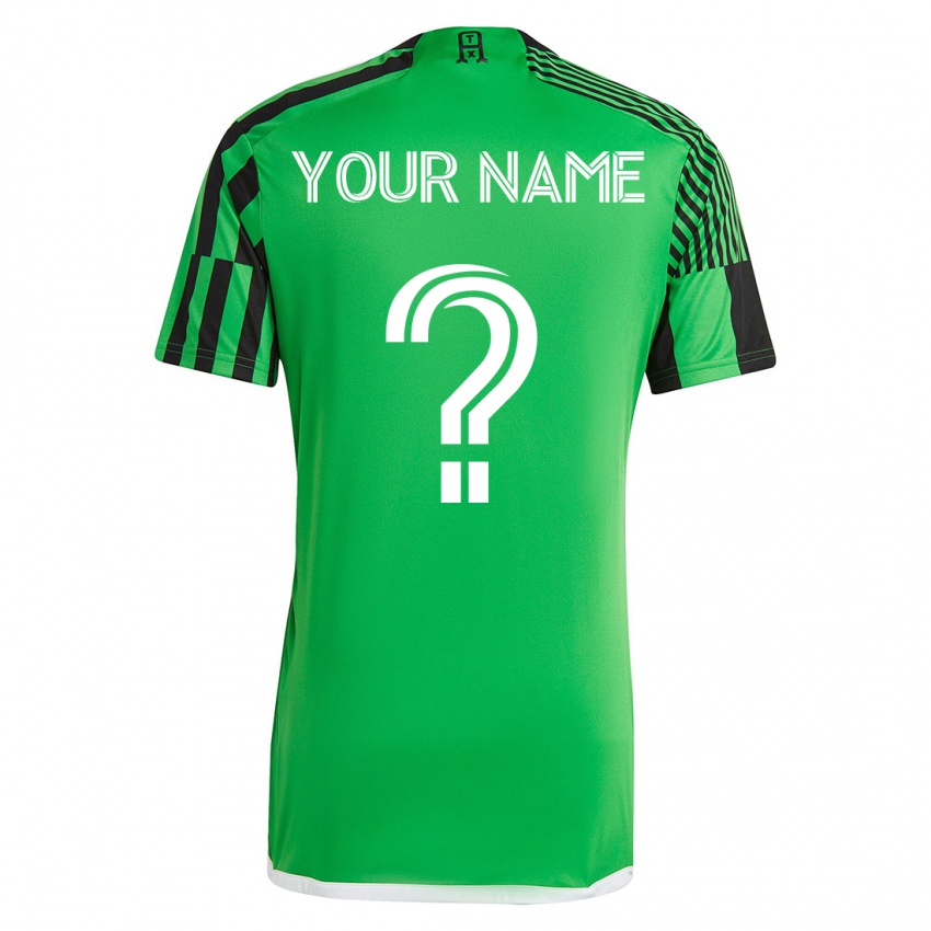 Hombre Camiseta Su Nombre #0 Verde Negro 1ª Equipación 2023/24 La Camisa Chile