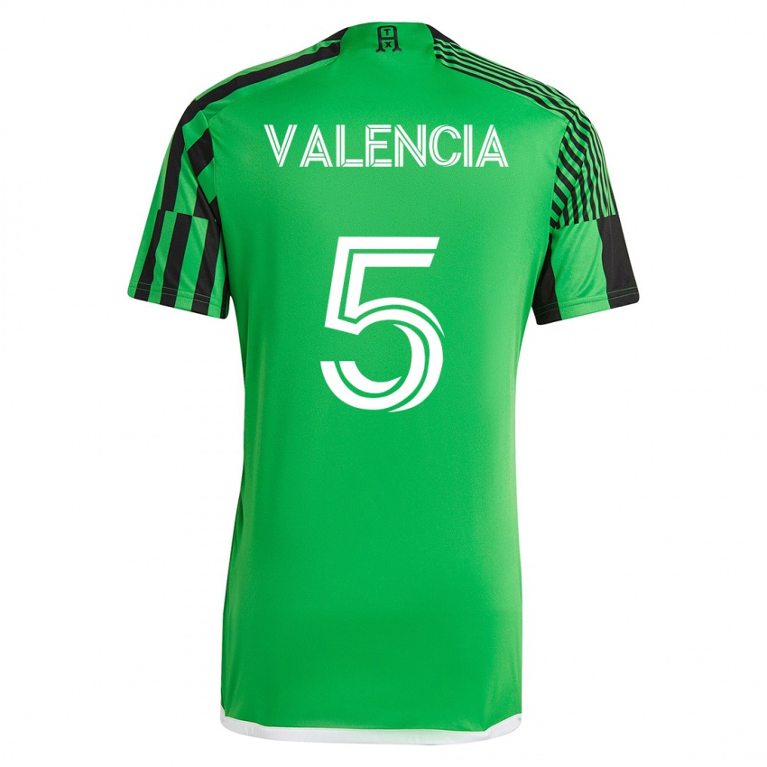 Hombre Camiseta Jhojan Valencia #5 Verde Negro 1ª Equipación 2023/24 La Camisa Chile