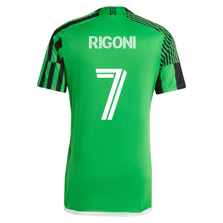 Hombre Camiseta Emiliano Rigoni #7 Verde Negro 1ª Equipación 2023/24 La Camisa Chile