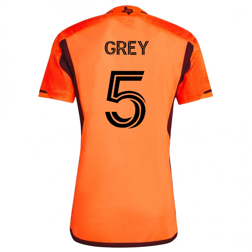 Hombre Camiseta Omar Grey #5 Naranja 1ª Equipación 2023/24 La Camisa Chile