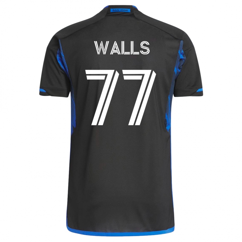 Hombre Camiseta Casey Walls #77 Azul Negro 1ª Equipación 2023/24 La Camisa Chile