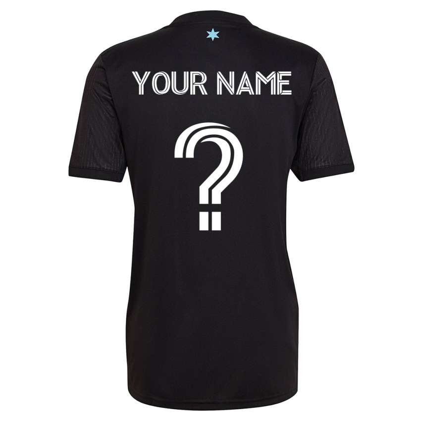 Hombre Camiseta Su Nombre #0 Negro 1ª Equipación 2023/24 La Camisa Chile