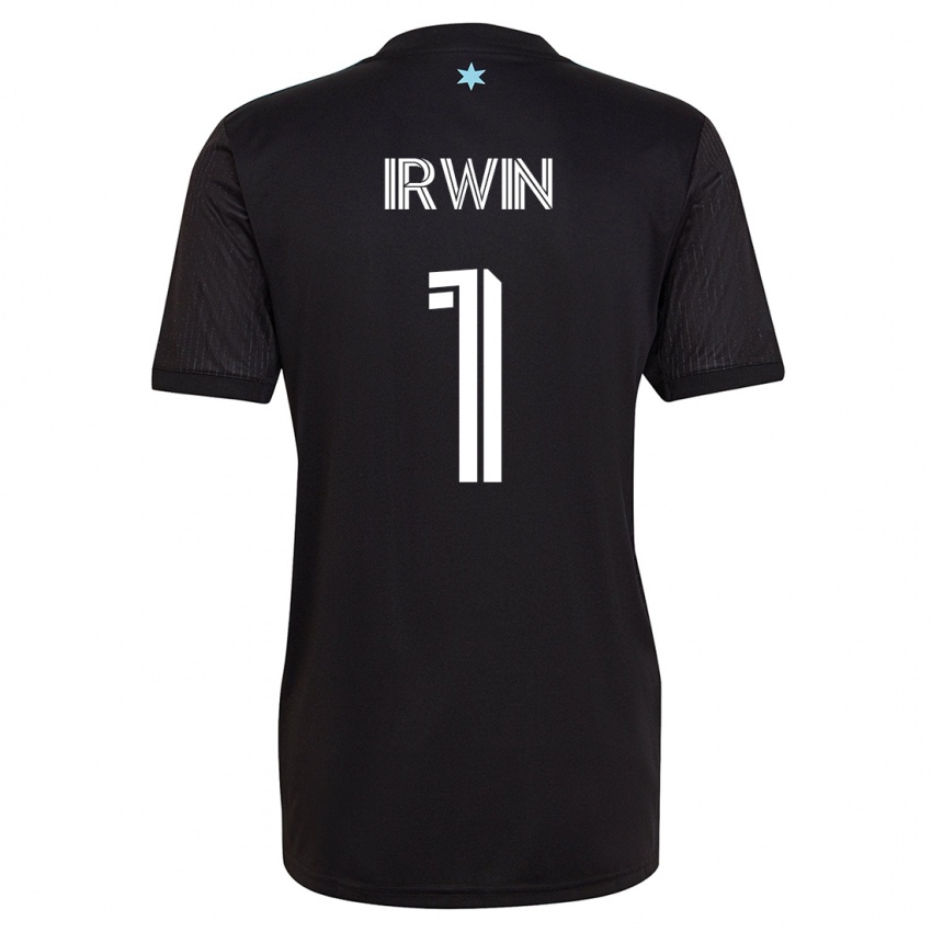 Hombre Camiseta Clint Irwin #1 Negro 1ª Equipación 2023/24 La Camisa Chile