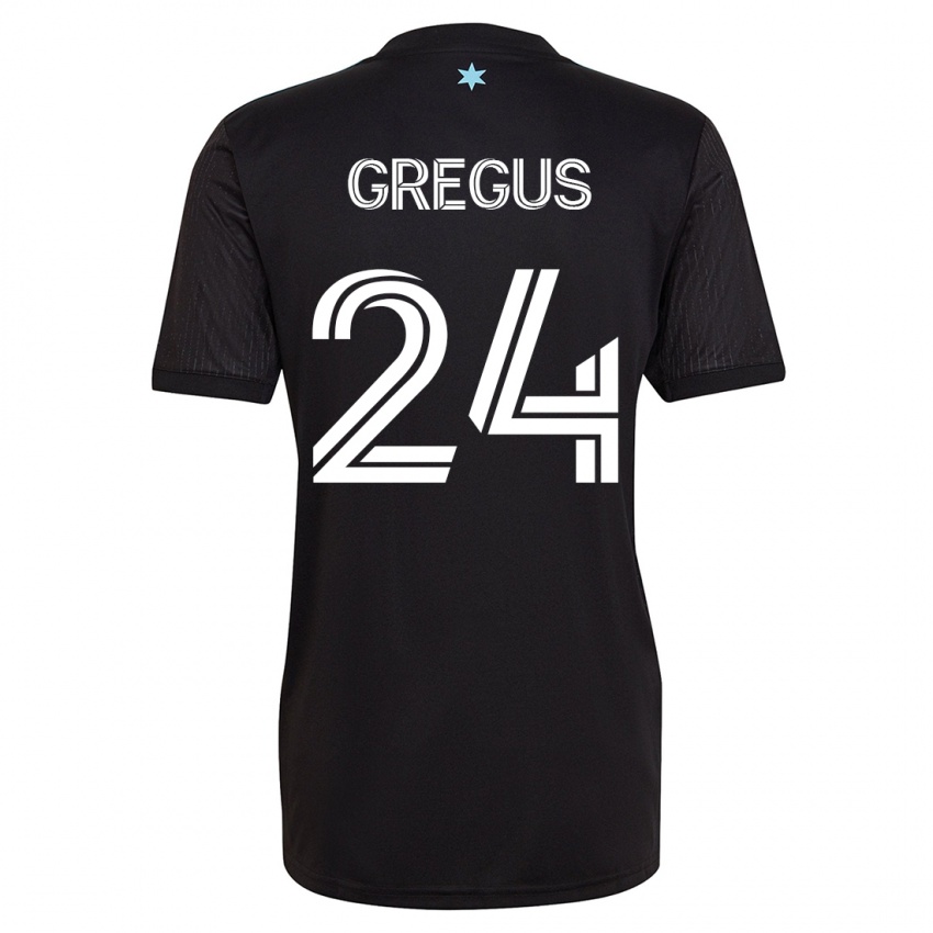 Hombre Camiseta Ján Gregus #24 Negro 1ª Equipación 2023/24 La Camisa Chile