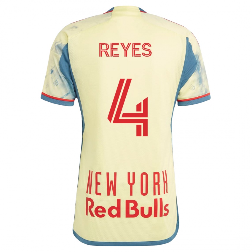 Hombre Camiseta Andrés Reyes #4 Amarillo 1ª Equipación 2023/24 La Camisa Chile