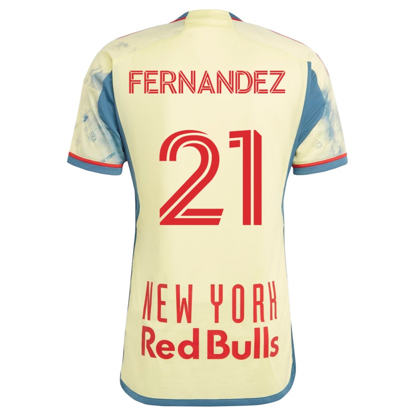 Hombre Camiseta Omir Fernandez #21 Amarillo 1ª Equipación 2023/24 La Camisa Chile