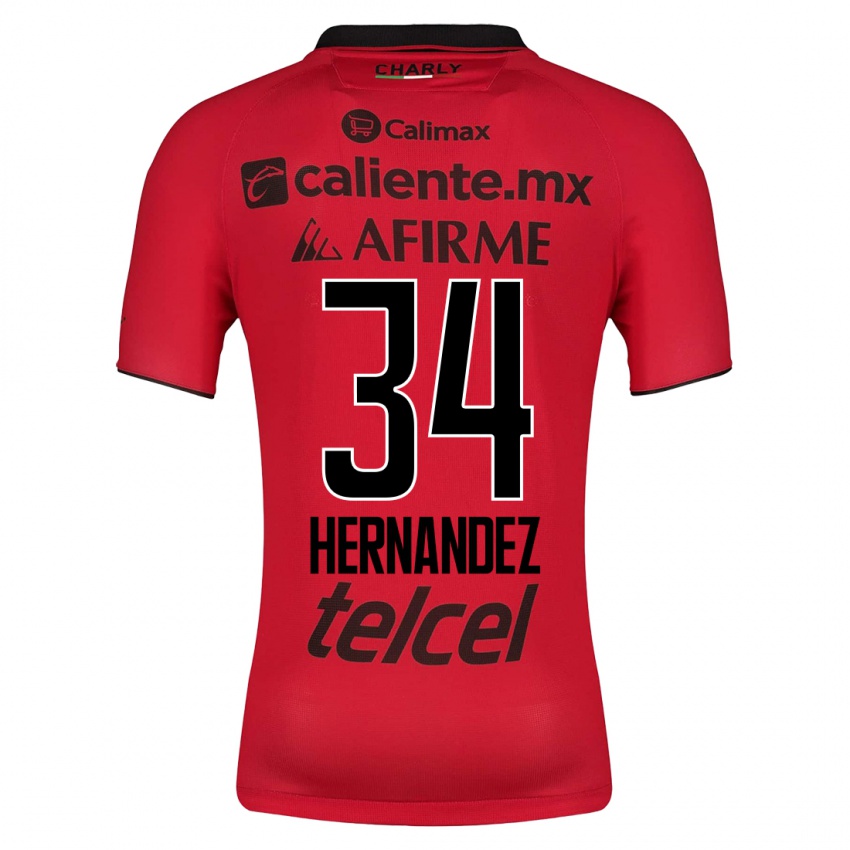 Hombre Camiseta Kimberly Hernandez #34 Rojo 1ª Equipación 2023/24 La Camisa Chile