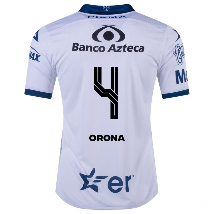 Hombre Camiseta Efraín Orona #4 Blanco 1ª Equipación 2023/24 La Camisa Chile