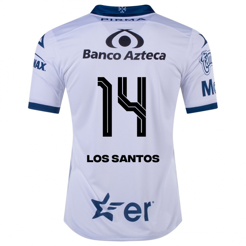 Hombre Camiseta Lucas De Los Santos #14 Blanco 1ª Equipación 2023/24 La Camisa Chile